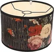 Luxshiny Lampshade Retro Decor Lamp Shade Large Rattan Ceiling Fan Light Shades Decor for Home Vintage Drum Lamp Shade Light Lamp Cover Belvet Hanging Lantern Bamboo to Weave