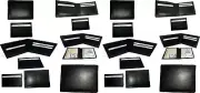 Lot of 12 new men's soft leather black billfold wallet 9 credit atm card 2 ID BN
