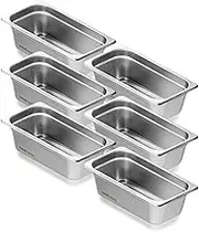VEVOR 6 Pack Hotel Pans, 1/3 Size Anti-Jam Steam Pan, 0.8mm Thick Stainless Steel Restaurant Steam Table Pan, 4-Inch Deep Commercial Table Pan, Catering Storage Food Pan, for Industrial & Scientific