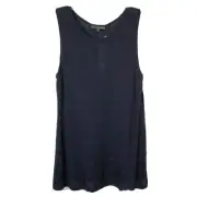 Preston & york size L wanda knit stretch lightweight sleeveless tank top navy