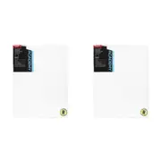 2x Jasart Academy 24x30" Thin Edge Cotton Stretched Painting Canvas 280GSM White