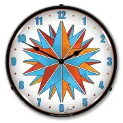 Triple Star, Hex Sign Lighted, Backlit, LED, Wall Clock, Free Shipping