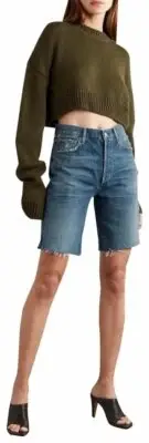 citizens of humanity Blue Claudette City Distressed Cut-off Denim Shorts sz24NWT