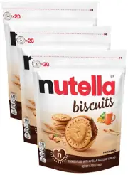 Biscuits, Hazelnut Spread with Cocoa, Sandwich Cookies, 20-Count Bag (Pack of 3