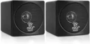 Pyle Home PCB3BK 3-Inch Mini Cube Bookshelf Speakers - Black