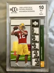 2005 Upper Deck Rookie Premiere AARON RODGERS #16 BCCG 10 Mint