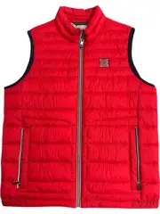 Bugatti AirSeries Puffer Gilet Red Sleeveless Quilted Zip - Size Large