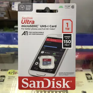 SanDisk Ultra MicroSDXC microSD 1T 1TB A1 TF 150MB 高速記憶卡