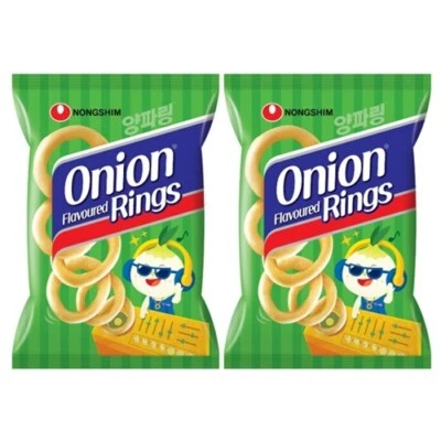 918524 2 X 50G PACKET NONGSHIM ONION RNGS FLAVOURED CRUNCHY CHIPS CRISPS