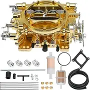 Trucktok 1405 Carburetor Performer 600 CFM 4 Barrel Square Bore Replacement for Corvette Silverado GMC 366 Demon Poly with Manual Choke（Gold）