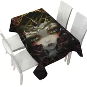 Gothic Art the Language of Flowers Black Roses Girl Tablecloth