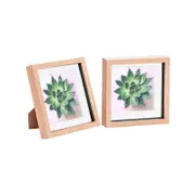 Nicola Spring Shadow Box Frames - 8 x 8" with 6 x 6" Mount - Light Wood - Pack of 2