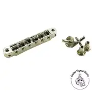 TonePros TP6R-N Locking Nashville Tune-O-Matic Roller Bridge, SAE Posts - Nickel
