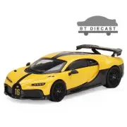 MINI GT BUGATTI CHIRON PUR SPORT 1/64 DIECAST MODEL CAR YELLOW MGT00428