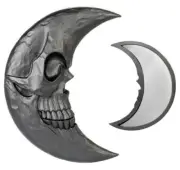 Alchemy Gothic Skull Moon Black Hand Held Makeup Vanity Mirror Wicca V108 New