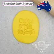 COOKIES & MILK FOR SANTA Embosser 40mm - Custom Cookie Cutters Fondant Christmas