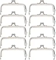 Lwuey 10PCS Purse Clasp, Purses Square Bag Kiss Clasps Metal Frame Lock Clip Bags Making Wallet Frames No Scratch Loose Gap Fashion Design 8.5cm for Coin Wallets DIY Handle Bag Sewing Craft Supplies