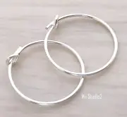 10pcs 15mm Sterling silver round beading hoop earring wire ear wire E20s