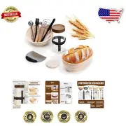 Complete Sourdough Bread Baking Supplies: Silicone Baskets & Elegant Glass Jar