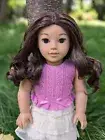 Emma Custom American Girl Doll OOAK Brown Hair Brown Eyes Corinne Freckles