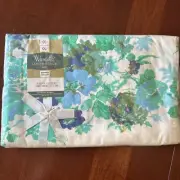 Vtg Wamsutta Lustercale White Garden Portrait 72”x108” Flat Bedsheet Package