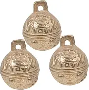 Hohopeti 3pcs Pet Bell Wind Chimes Bell Charms Pet Decorative Bells Pet Collar Bells Vintage Chimes Doorbell Chimes Feng Shui Charms Vintage Jingle Bell Small Bells Dog Bells Copper Golden