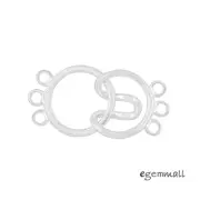 Sterling Silver 3-Strand Round Hook and Eye Clasp #99586