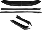 Car Body Kit Front Bumper Splitters Lip Spoiler Side Skirts Extensions Rear Wrap Angle Compatible for BMW 6 Series GT G32 630 640 2017-2022(Matte Black)