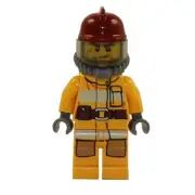 LEGO Minifigure - City - ATV FIREMAN (Fire Suit & Air Tanks) - Mint Minifig Mini