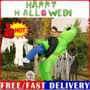 Adult Alien Inflatable Costume Mens Scary Halloween Green Blow Up Stag Book WeNV