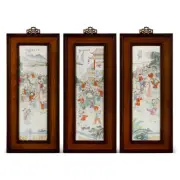 US SELLER - Vintage Hand Painted 100 Children Porcelain Wall Plaque Art Set of 3
