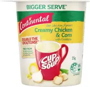 Continental Soup Cup-A-Soup Snack or Light Meal Cup Ct Cream Chicken Soup Cor...