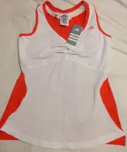 NWT Adidas Clima365 Womens Sleeveless Top White ArtRed Size S