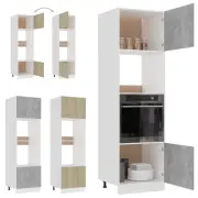 Microwave Cabinet Sonoma Oak Engineered Wood Kitchen Storage Shelf 60x57x207 cm
