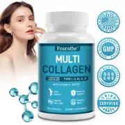 Multi Collagen Peptides 2000mg,Hydrolyzed Protein Peptides (Type I,II,III,V,X)