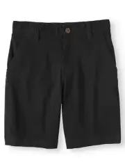 Wonder Nation Boys Flat Front Shorts Size 5 Black School Uniform Approved NEW