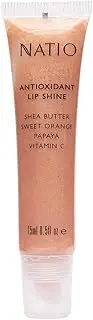 Natio Australia Antioxidant Lip Shine Bliss 15ml - Hydrating Peach Shimmering Lip Gloss, Shea Butter, Sweet Orange, Papaya & Vitamin C, Dewy Lip Treatment - Vegan Friendly