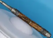 Jr. Juno Rollerball Pen in Antique Silver with Exhibition Grade Spalted Jatoba