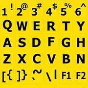 English US Large Lettering Keyboard Sticker (Upper CASE) Yellow Background for Desktop, Laptop and Notebook (Manufactured 4Keyboard)