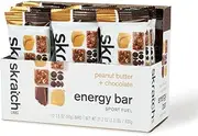 Skratch Labs Energy Bars - Peanut Butter & Chocolate - Box of 12 x 50g Bars, Plant-Based Ingredients for Endurance & Snack, Non-GMO, Gluten-Free, Dairy-Free, Kosher, Vegan - No Artificial Additives