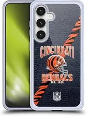 Head Case Designs Officially Licensed NFL Football Stripes Cincinnati Bengals Logo Art Soft Gel Case Compatible with Samsung Galaxy S24 5G
