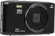 YUEHISY Digital Camera, 5K 72MP UHD Autofocus WiFi Camera with 16X Zoom, 2.8 Inch Screen, Flash, Compact for Travel Vlog, 32GB Card (32GB)