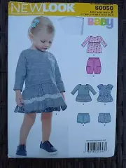 New Look S0956 6484 Baby Shirt Shorts Bloomers Pattern *Uncut*