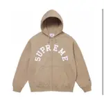 ［預售］SUPREME X CHAMPION ZIP UP HOODED SWEATSHIRT 連帽外套 卡其色 M