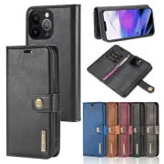 For iPhone 15 Pro Max 13 14 12 11 XR SE3 Leather Magnetic Detachable Wallet Case
