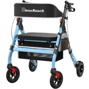 Foldable Rollator Walkers with Seat for Seniors, 450 lb Capacity, 8'' Wheels,...