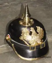 GERMAN PRUSSIAN WAR LEATHER PICKELHAUBE HELMET WITH CONIC SPIKE HELMET WW1 gift