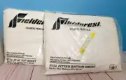 2 Vintage Sealed Fieldcrest Percale Full Size Flat Sheets & Fitted 81x96 White