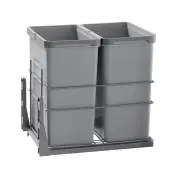 56L Twin Slide Out Concealed Waste Bin - for a 450mm Cabinet - Bottom Mounted - Includes Optional Door Bracket