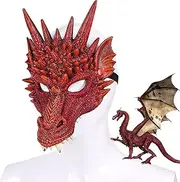 SHZMJL Head Skull Mask with Movable Jaw,3D Adult's Dragon Mask Party Cosplay,Scary Animal Face Masks Halloween Party Costume